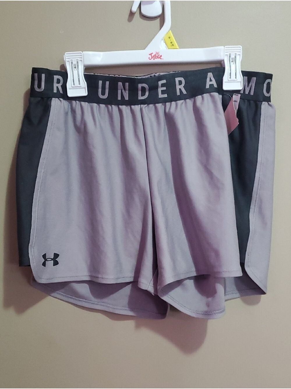 Under Armour Women’s Light Gray and Black Athletic Shorts